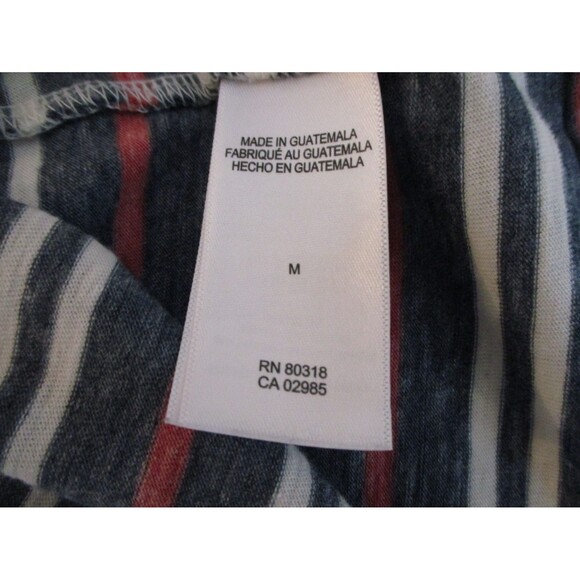 Lucky Brand Knit Top Women's Size M Multicolored Striped Short Sleeve V Neck - Picture 4 of 5